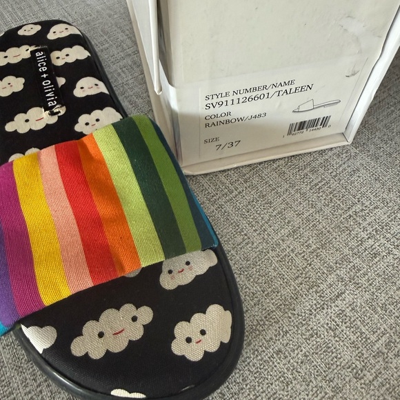 Alice + Olivia Kids Multicolor Stripe Sandals - Picture 2 of 4